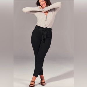 Abercrombie & Fitch ultra high rise super skinny black ankle jeans.